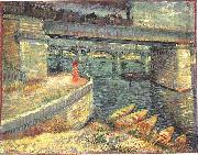 Vincent Van Gogh Bridges across the Seine at Asnieres Sweden oil painting artist